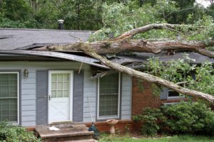 storm damaged house